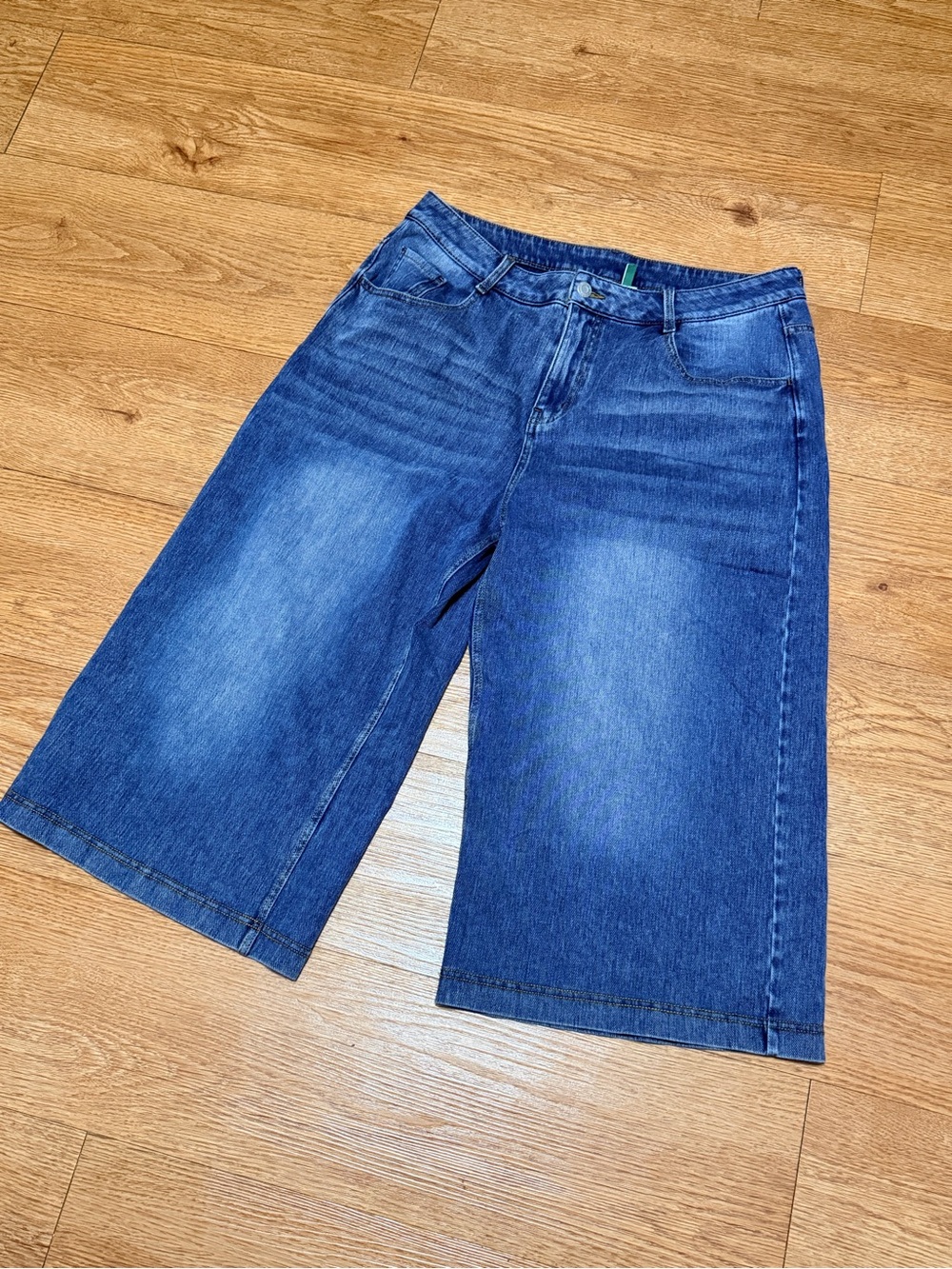 Halara Denim Wide Leg Culotte Shorts - Medium Blue